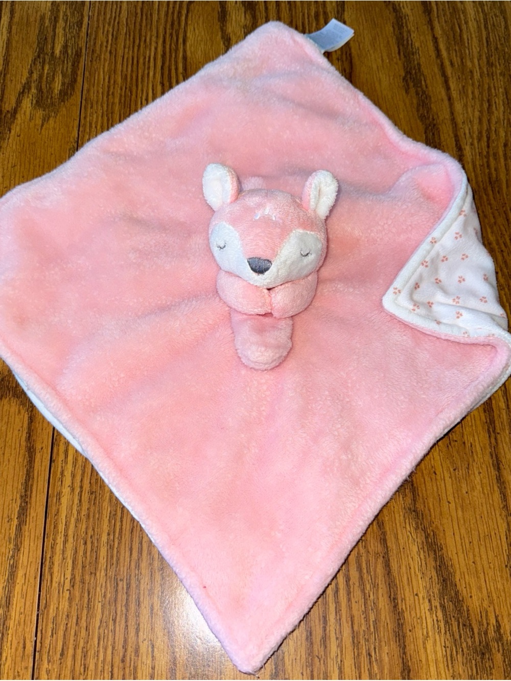 Carters Pink Deer Lovey Security Blanket Fawn Hug Knot Nursery Baby Toy Stuffed
